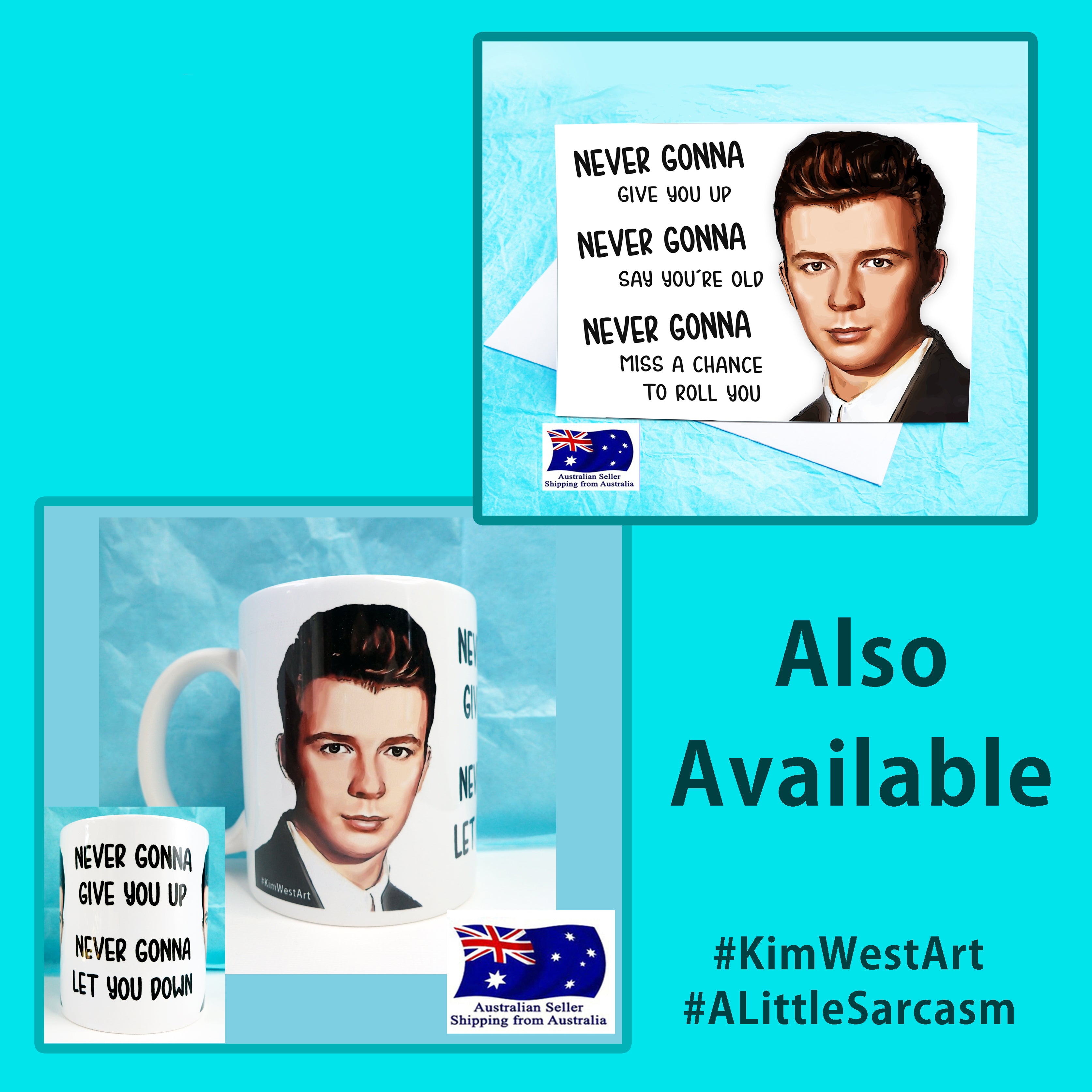 Rick Roll Funny Novelty Mug KimWestART