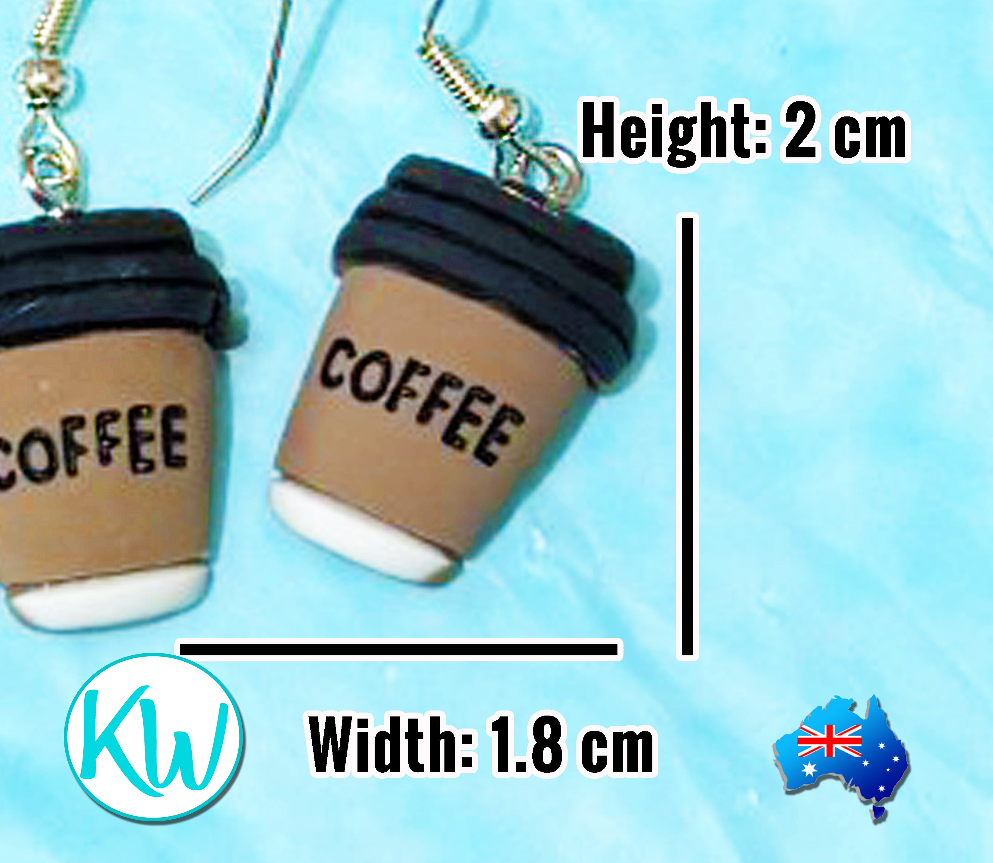 Funny Novelty Coffee Cup Earrings KimWestART
