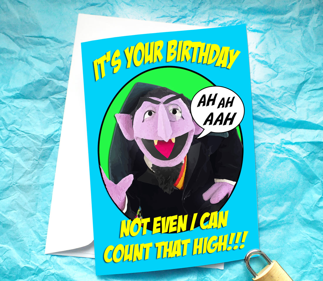 The Count Funny Birthday Card KimWestARt
