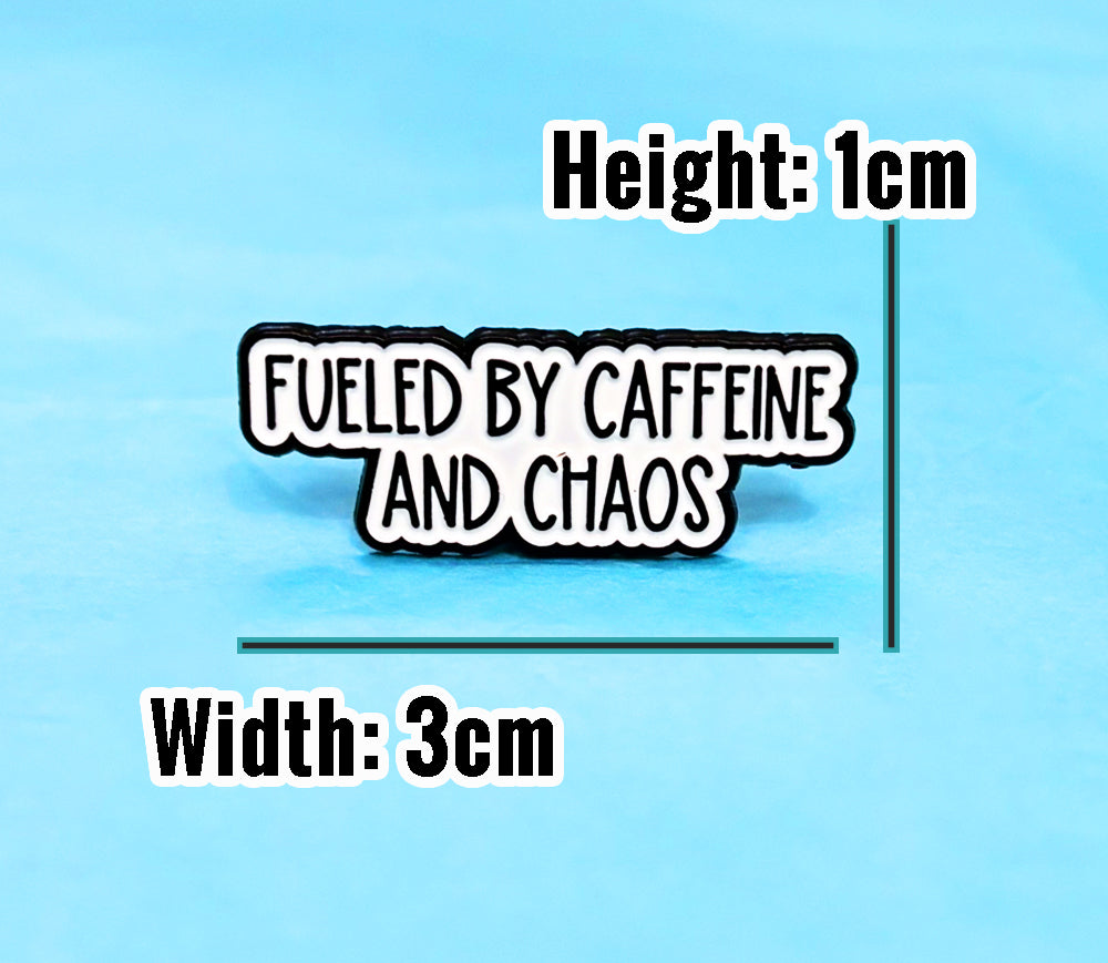 Funny Enamel Pin Fueled by Caffeine and Chaos KimWestART
