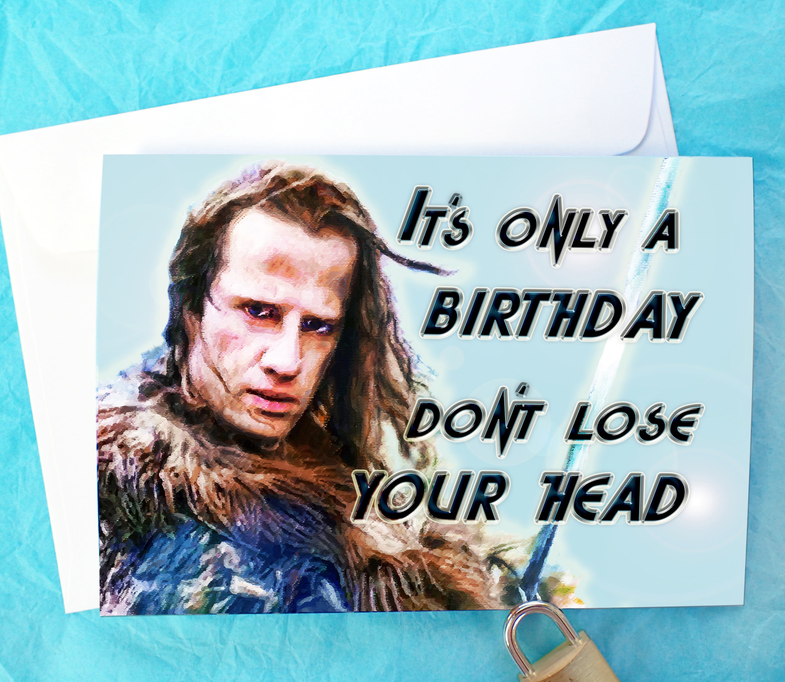 Highlander Funny Birthday Card KimWestART