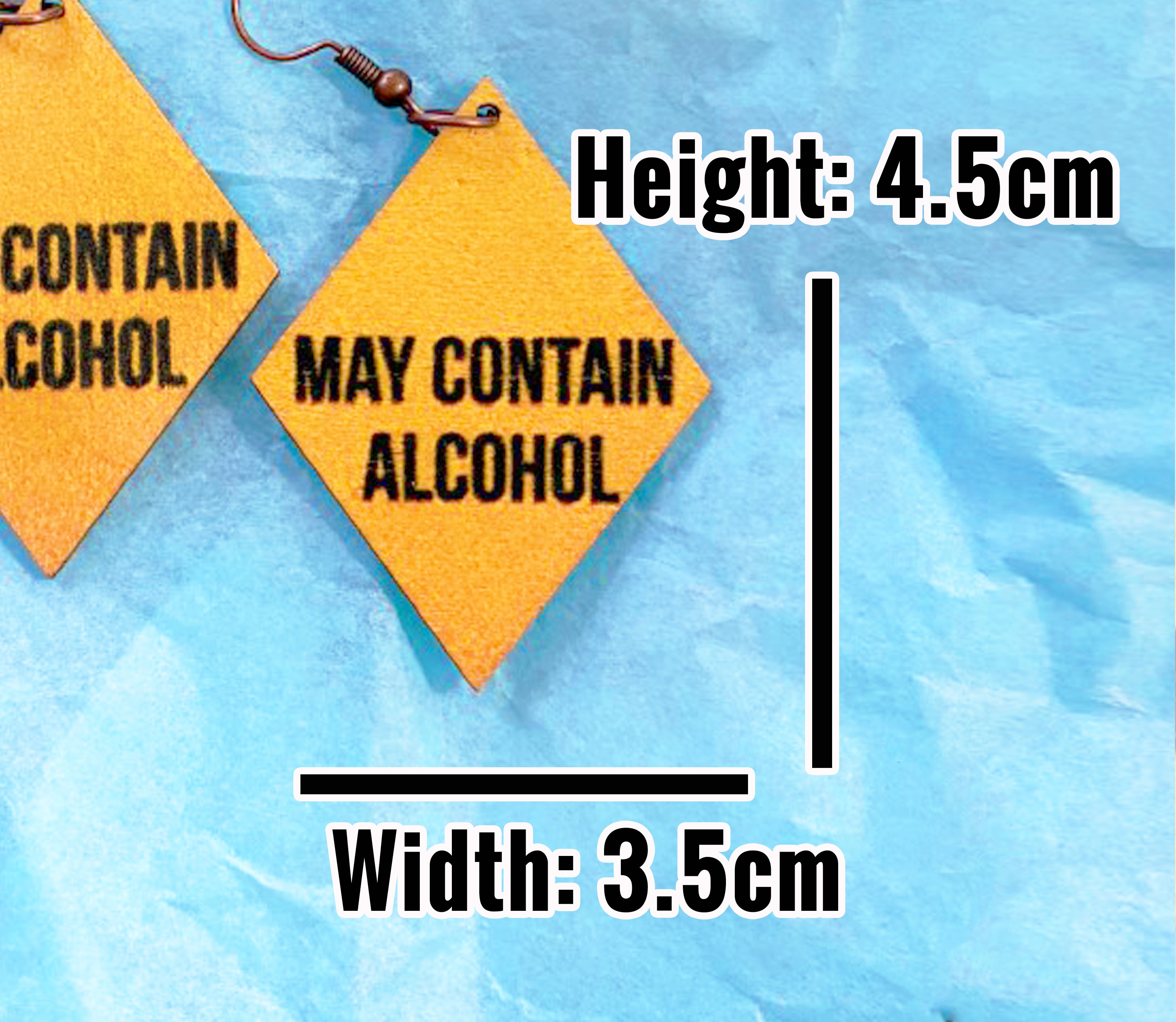 Funny Novelty Earrings May Contain Alcohol by KimWestART