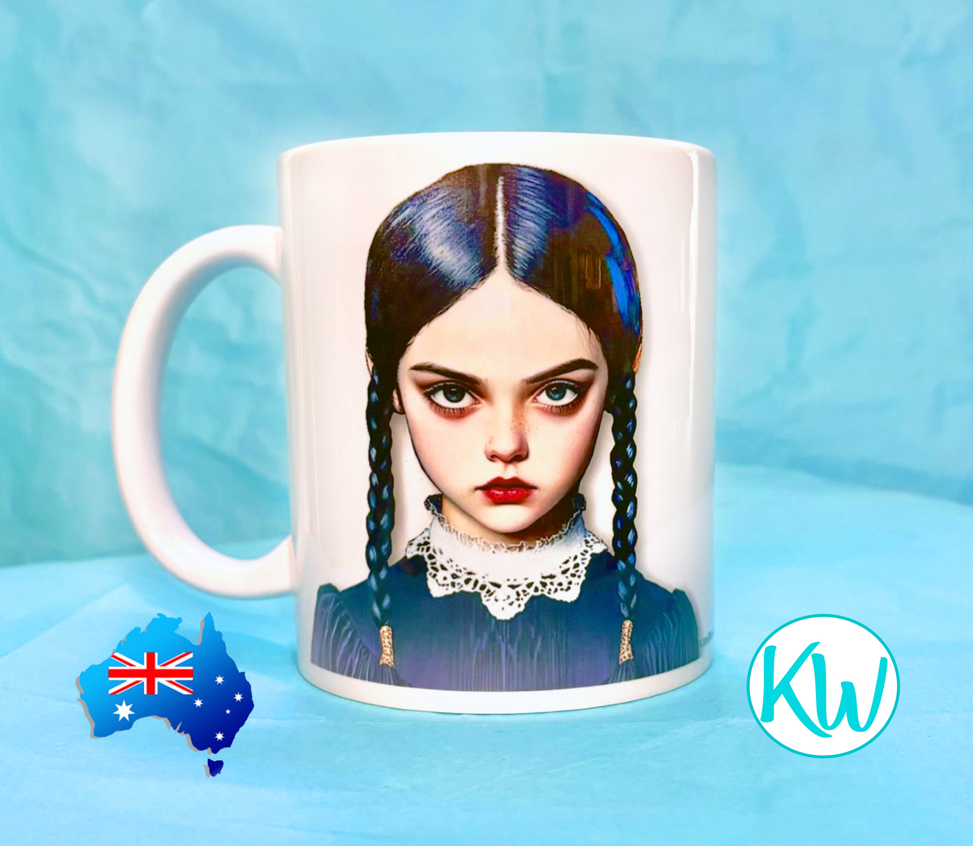 Wednesday Gothic Funny Coffee Mug KimWestART