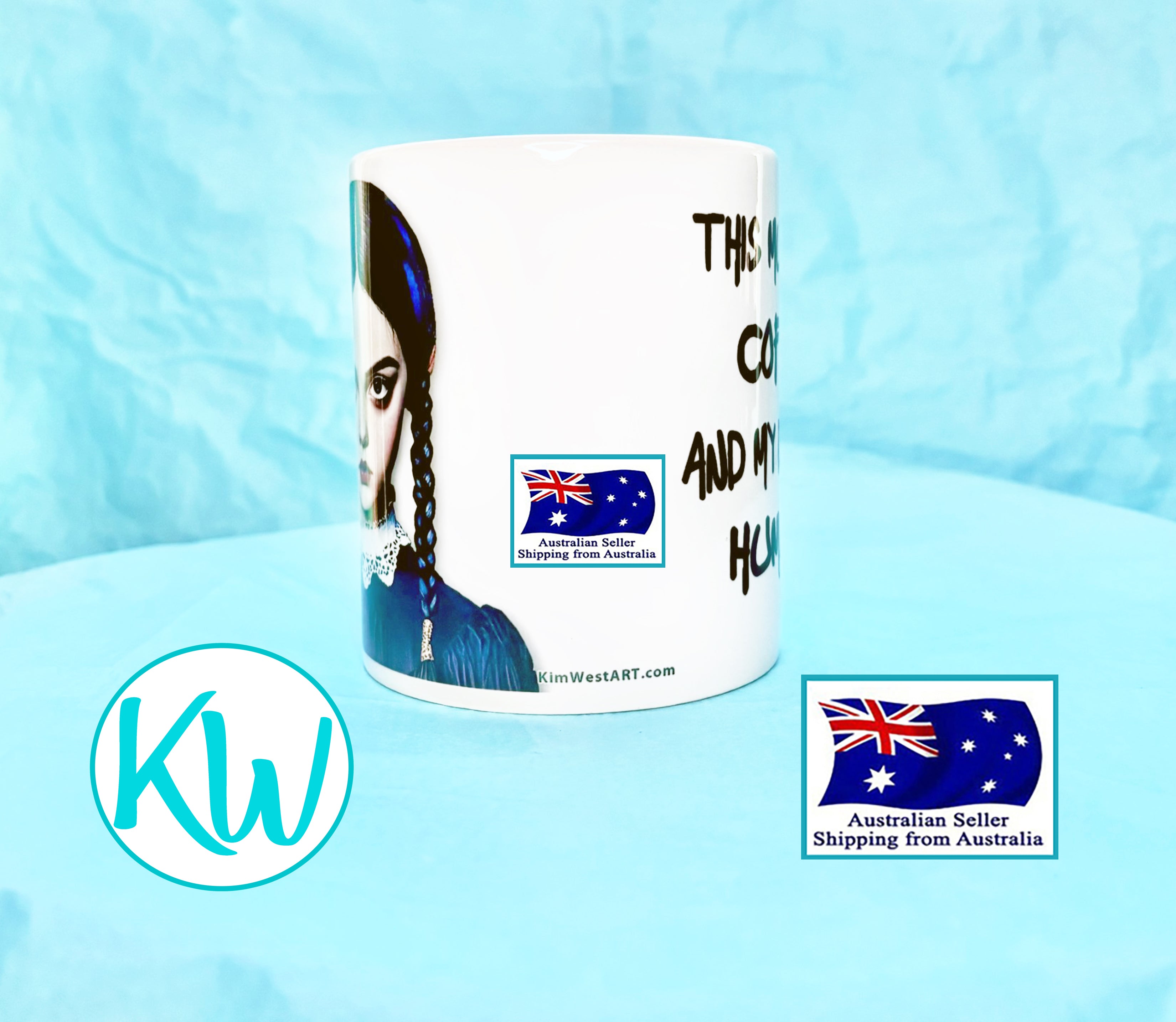 Wednesday Gothic Funny Coffee Mug KimWestART
