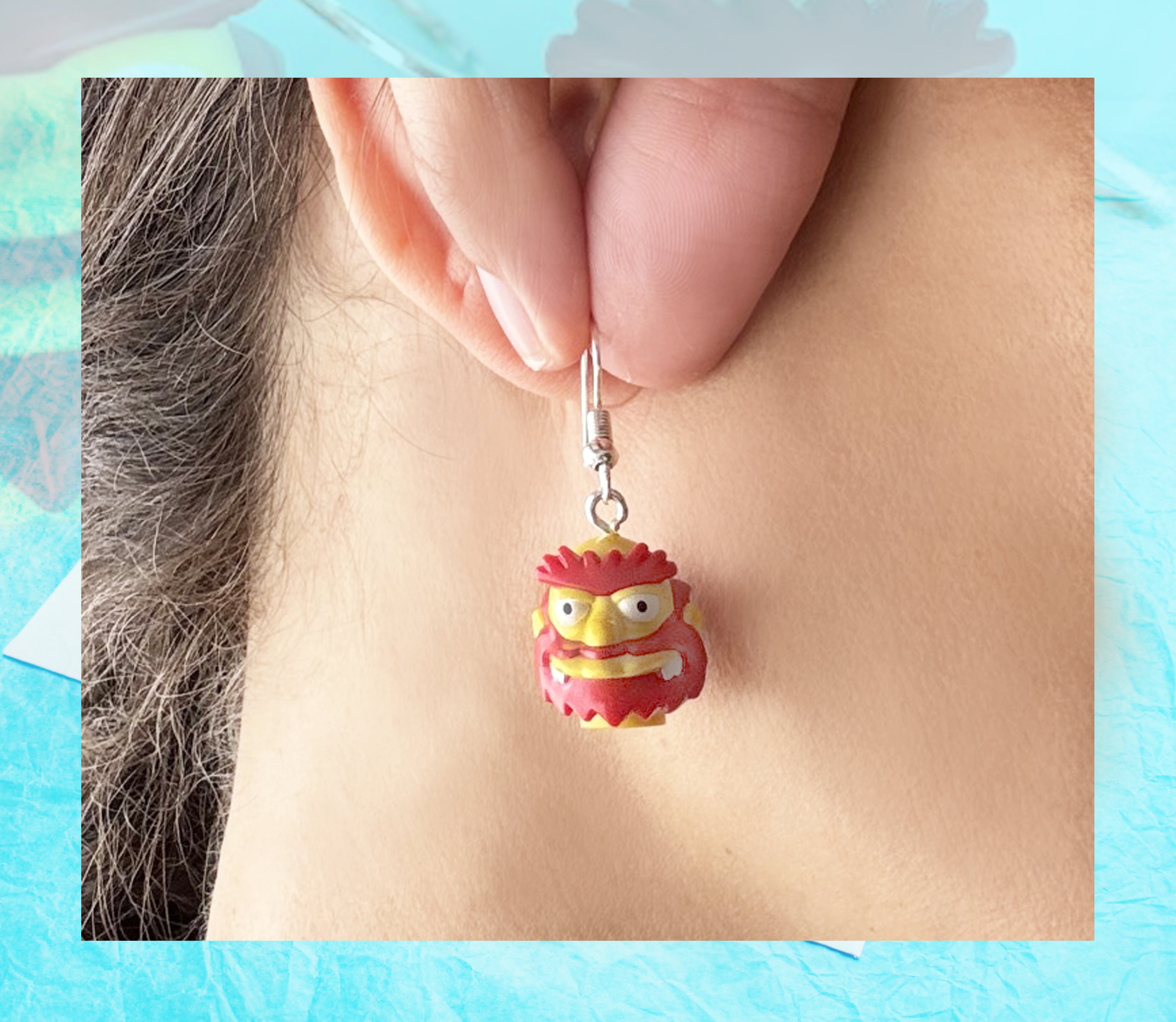 Funny Novelty Earrings The Simpsons Groundskeeper Willie KimWestART