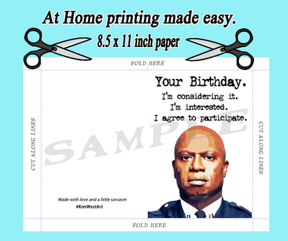 Instant Download Klaus Funny Birthday Card KimWestARt