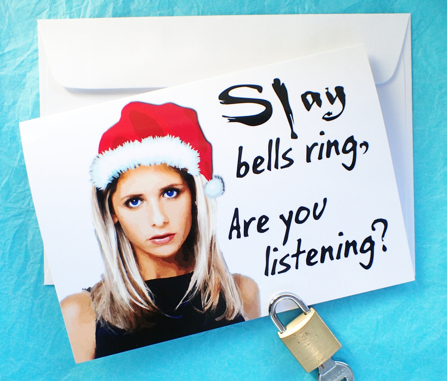 Buffy Christmas Card KimWestARt