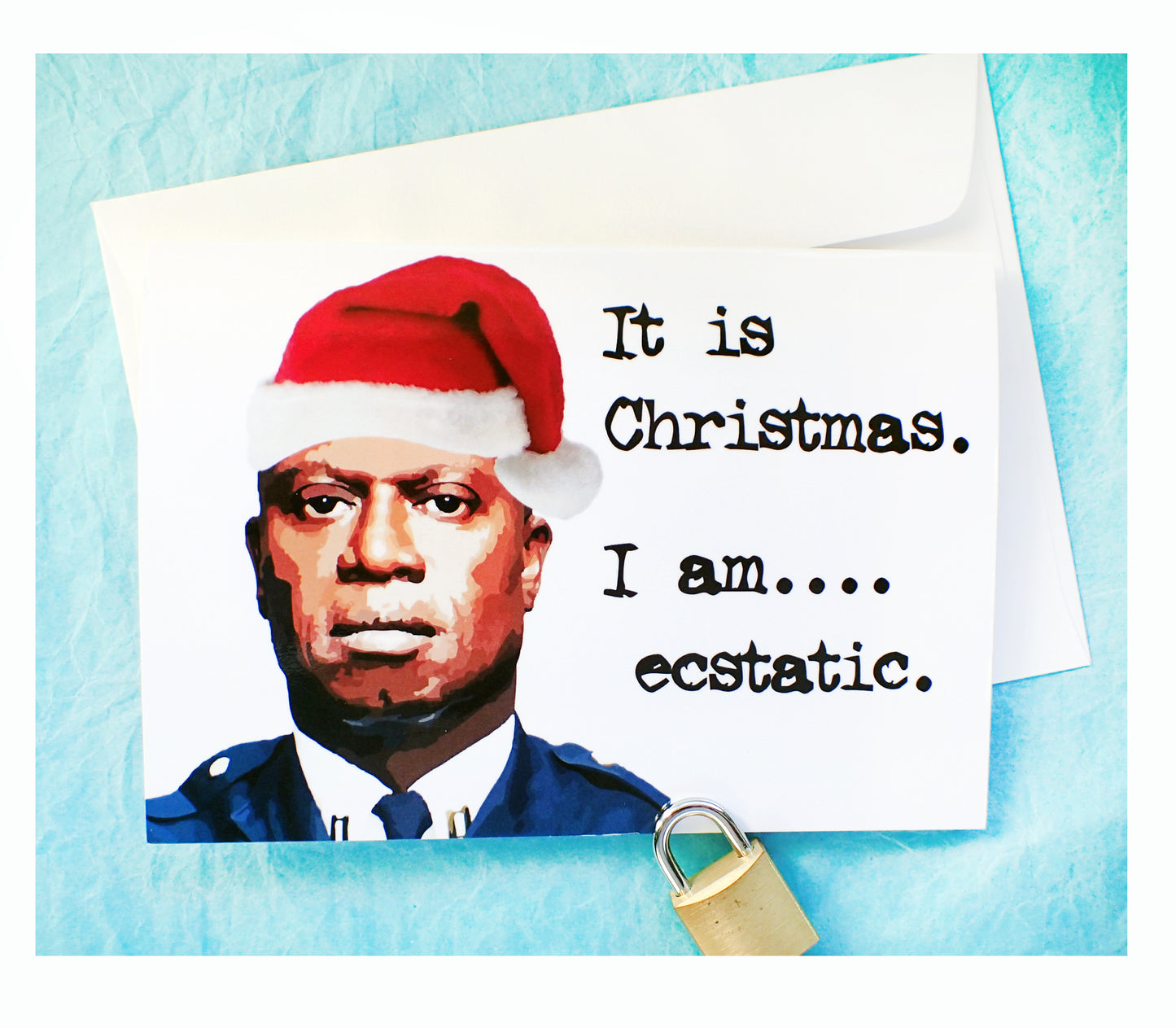 Captain Holt is Ecstatic Christmas Card KimWestARt