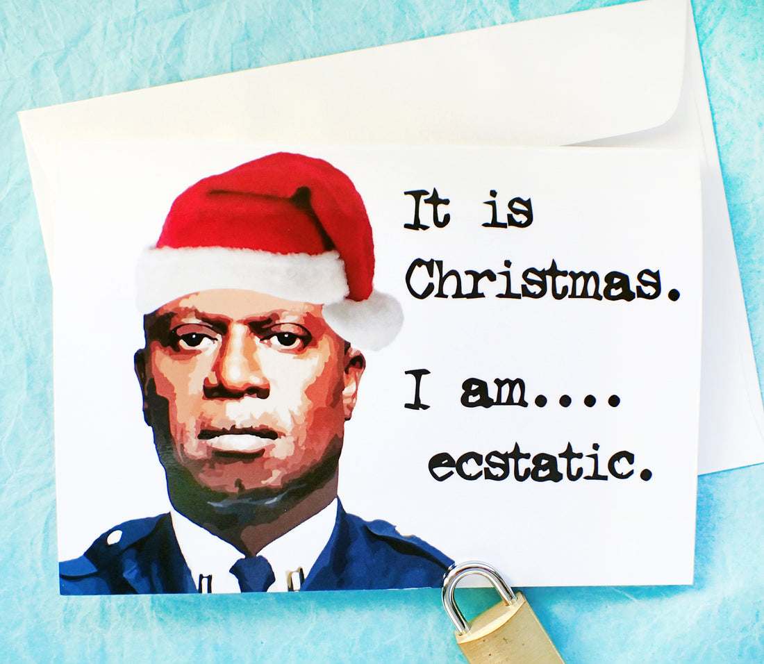 Captain Holt is Ecstatic Christmas Card KimWestARt