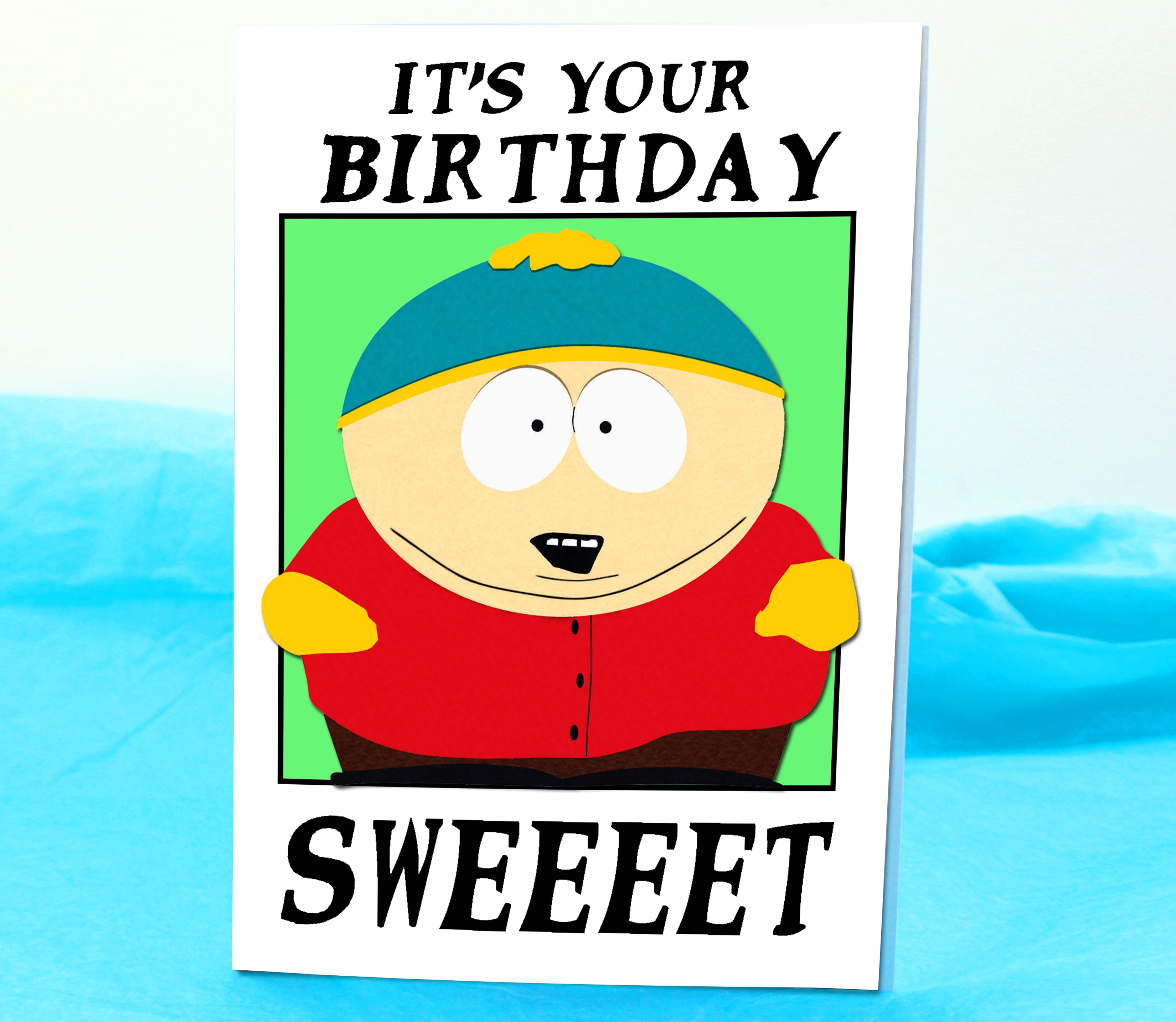 Cartman Funny Birthday Card KimWestARt