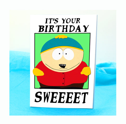 Cartman Funny Birthday Card KimWestARt