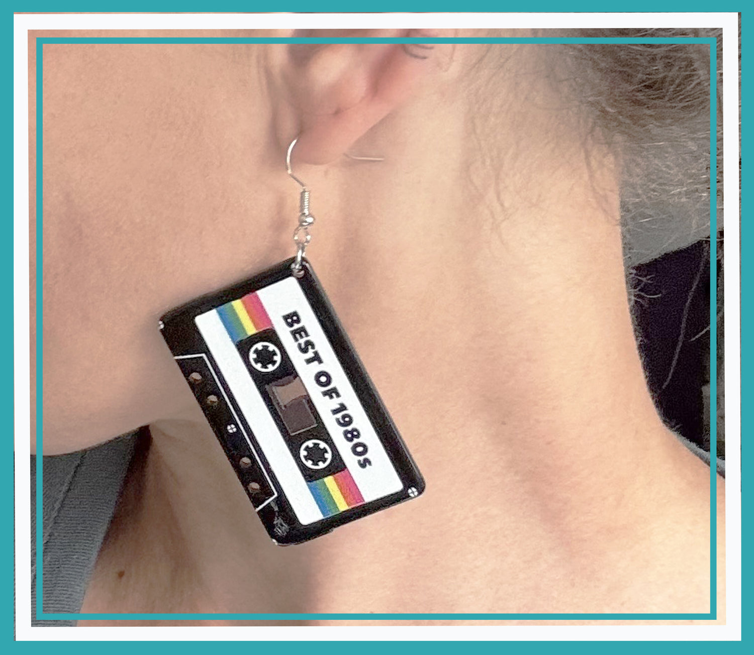 Novelty Earrings, Best of the 80s Cassette Tape KimWestART