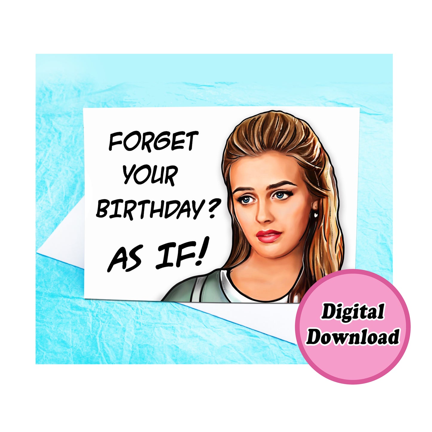 Instant Download Cher Funny Birthday Card KimWestARt