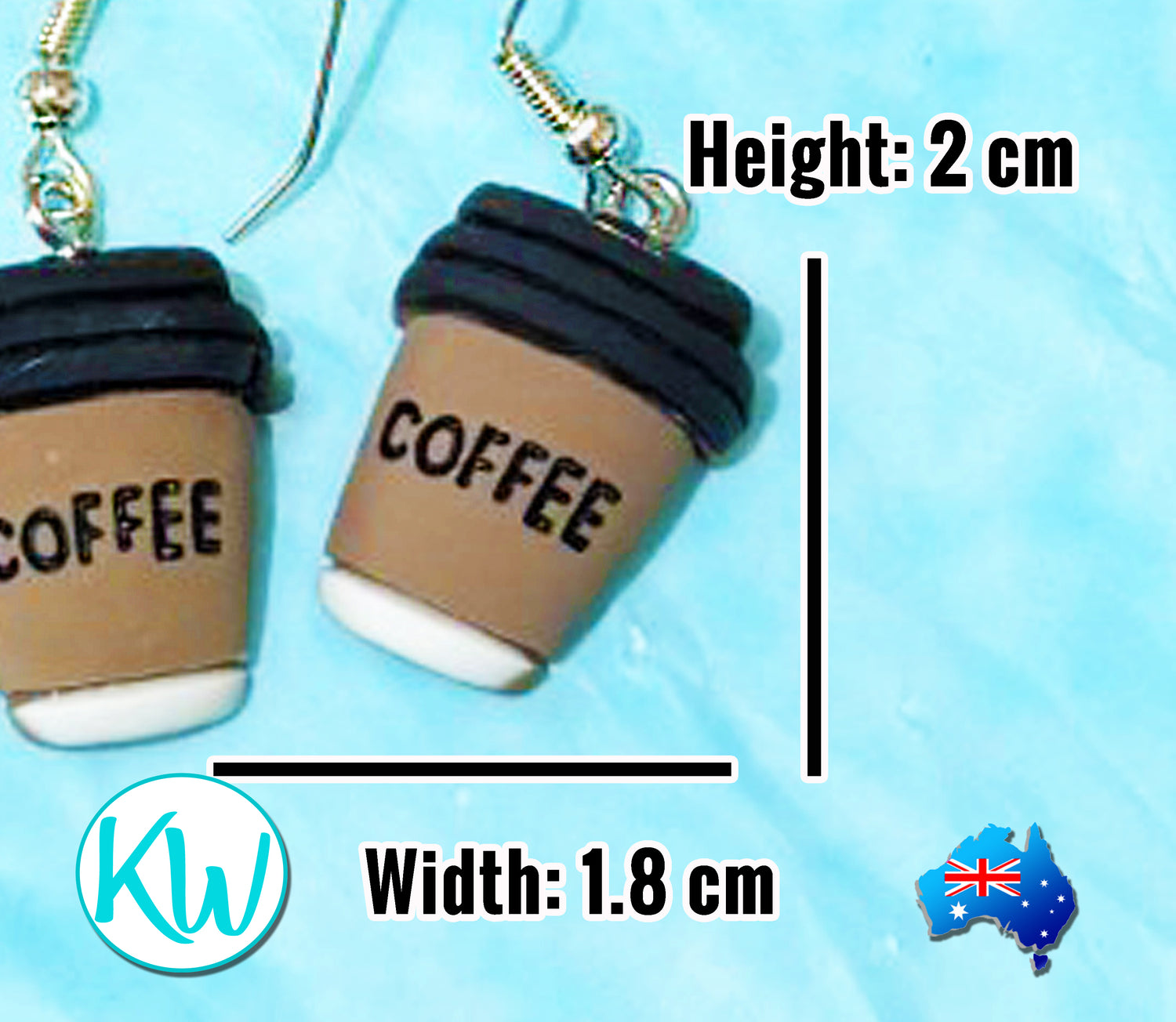 Funny Novelty Coffee Cup Earrings KimWestART