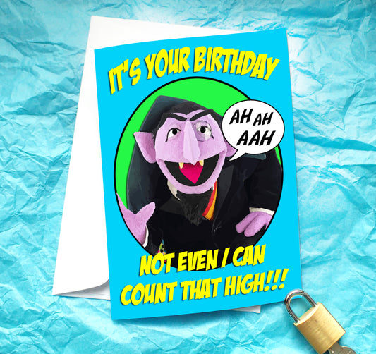 The Count Funny Birthday Card KimWestARt