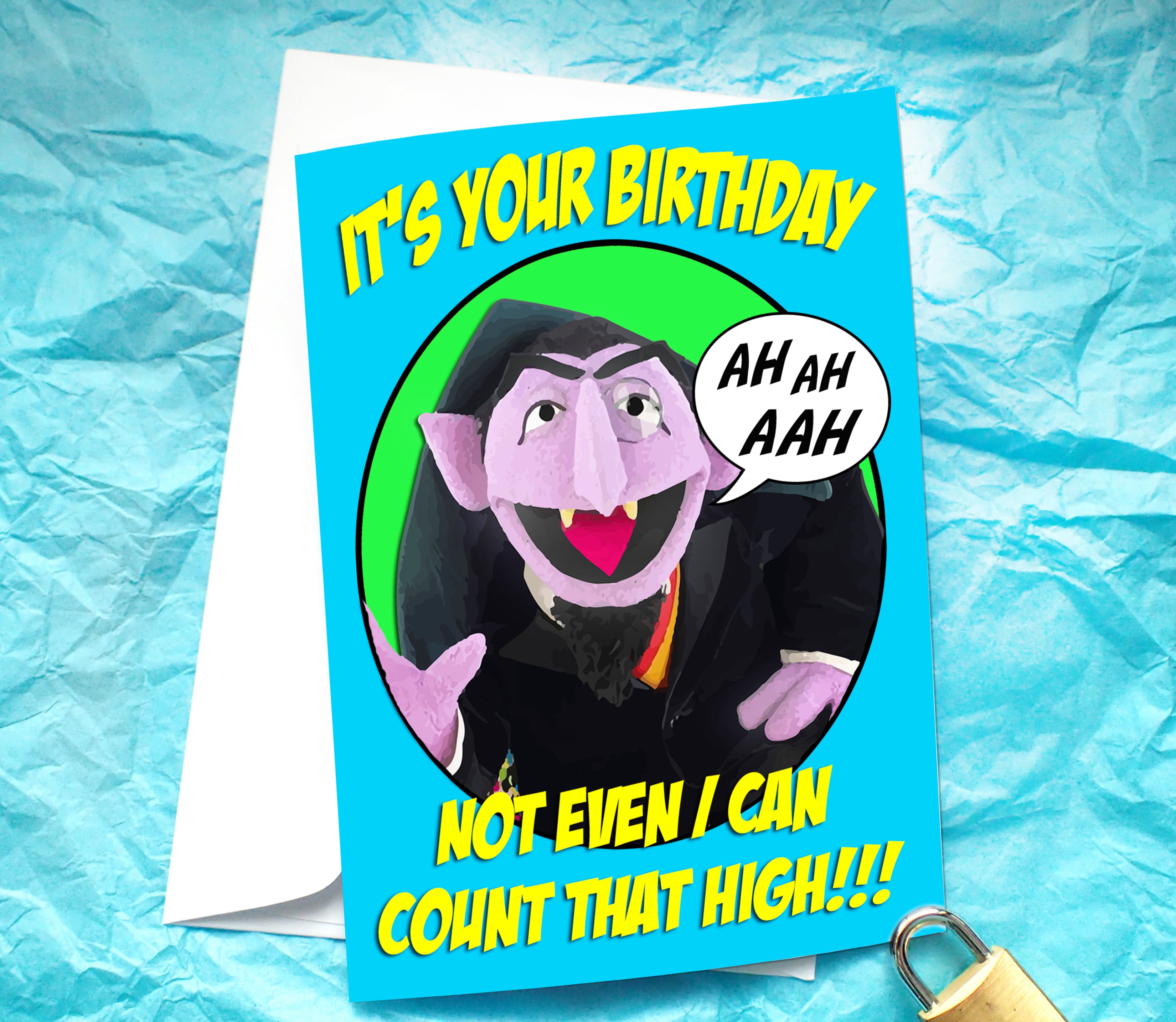 The Count Funny Birthday Card KimWestARt