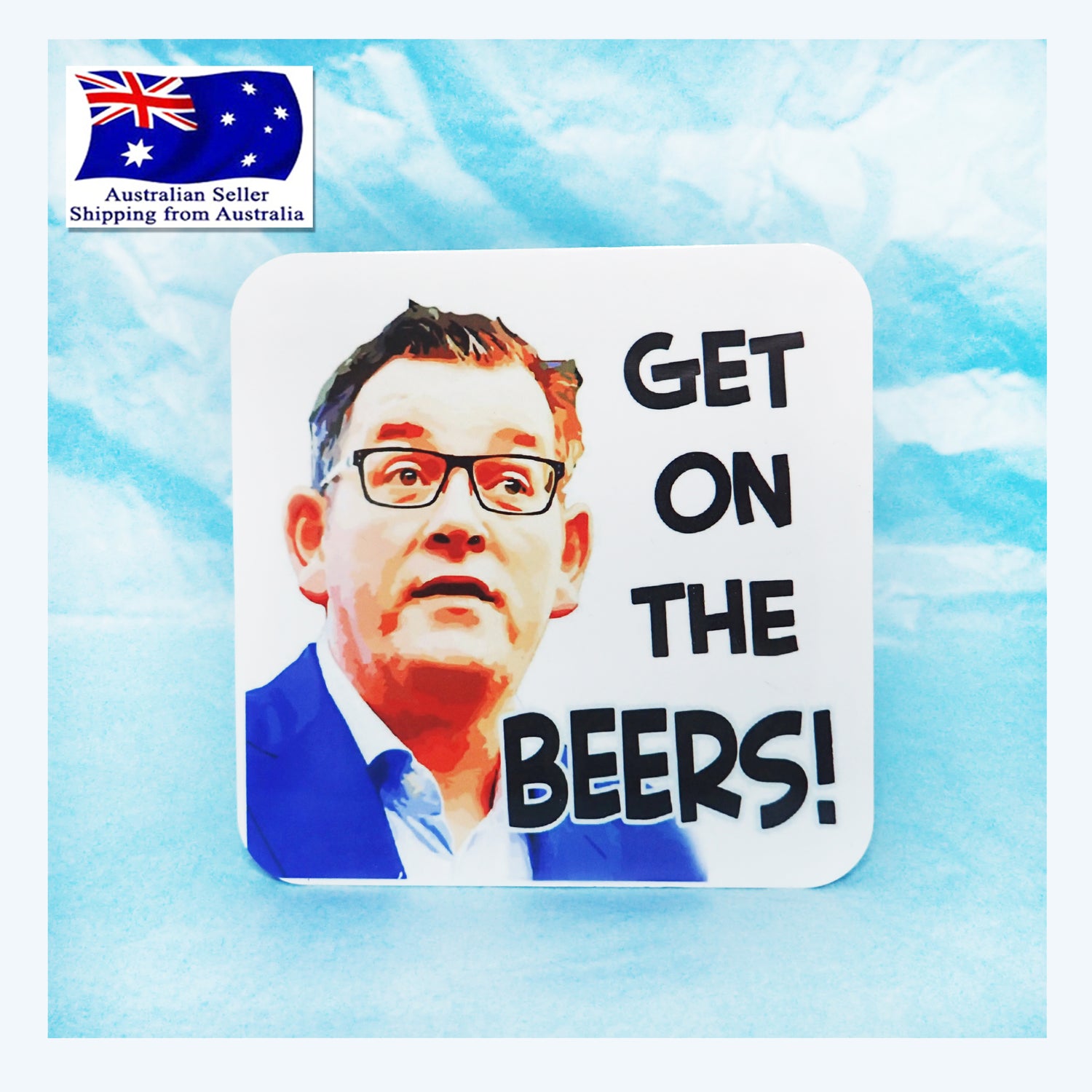 Funny Large Fridge Magnet Get on The Beers KimWestARt