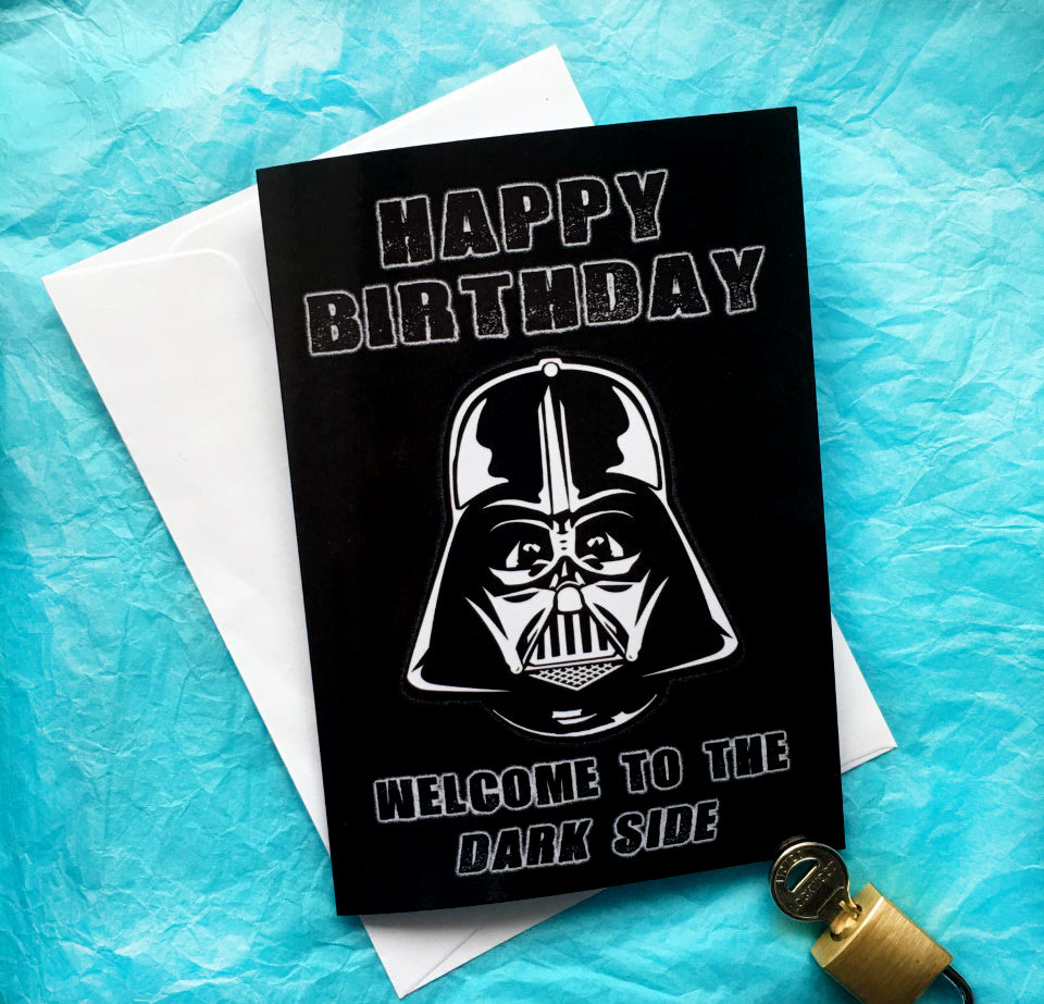 Darth Vadar Star Wars Funny Birthday Card KimWestARt