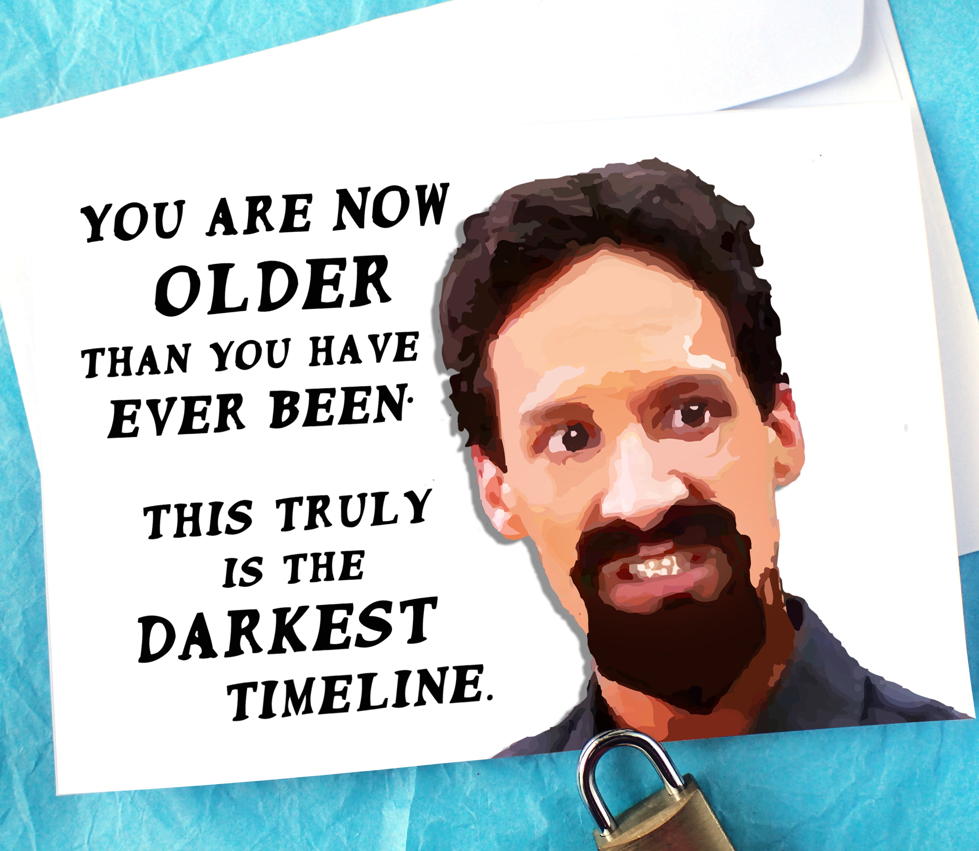 Dark Abed Community Funny Birthday Card KimWestARt