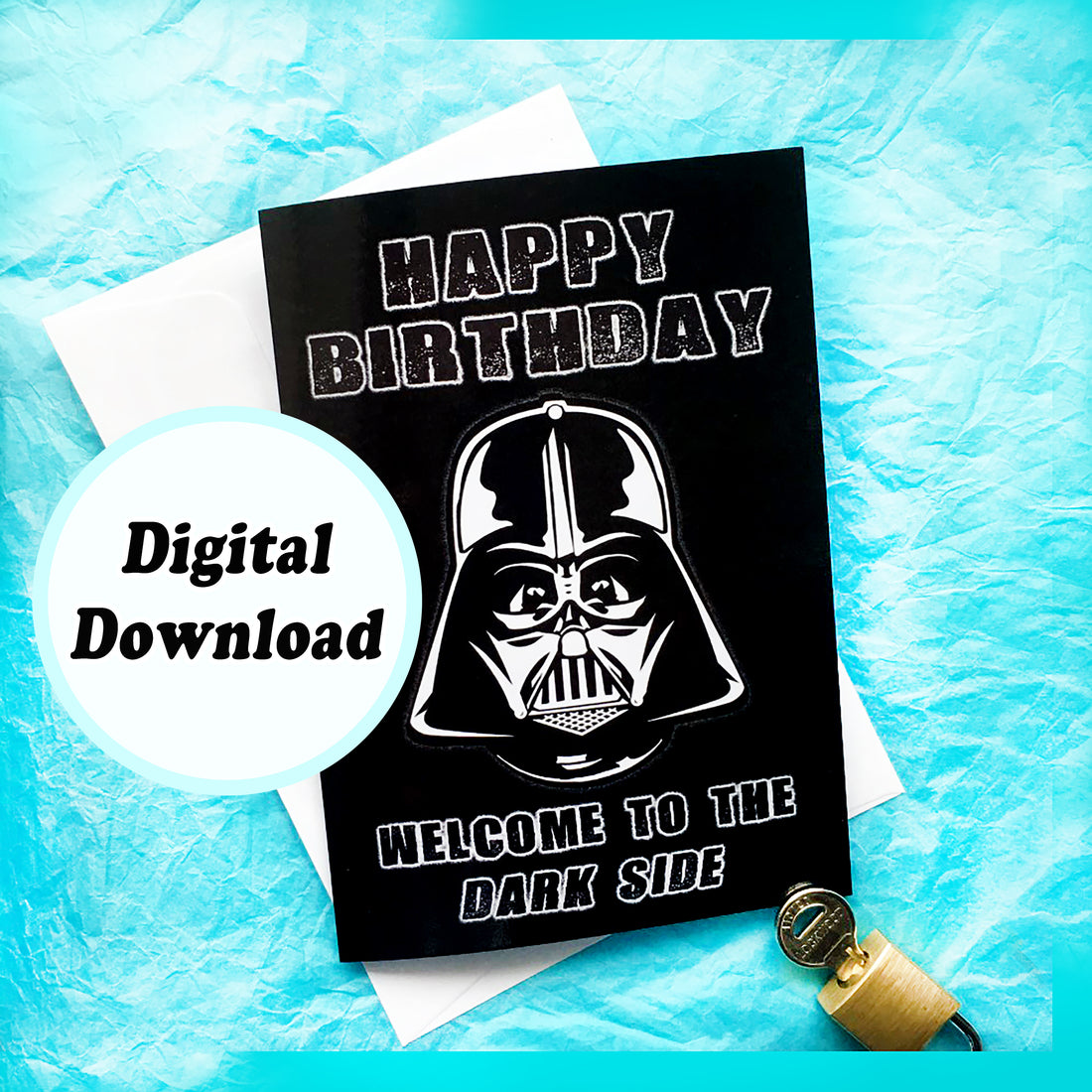 Instant Download Star Wars Darth Vadar Funny Birthday Card KimWestART