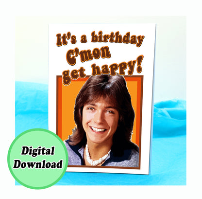 Instant Downlad David Cassidy Funny Birthday Card KimWestARt