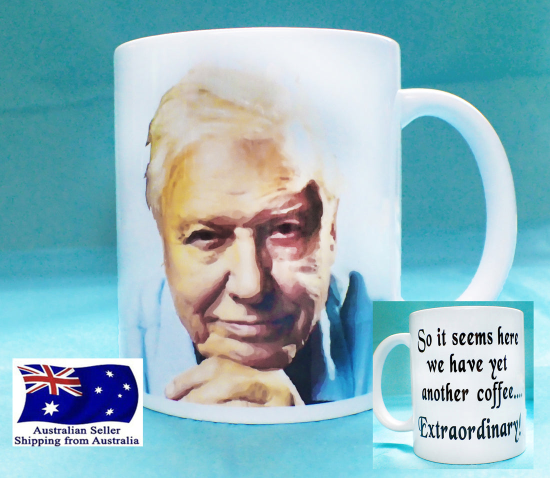 David Attenborough Funny Novelty Mug KimWestARt