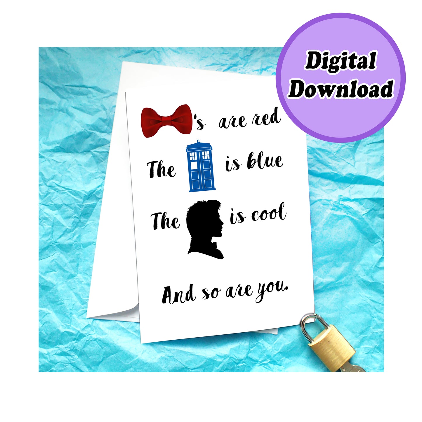 Instant Download Doctor Who Rhyme Funny Card KimWestART