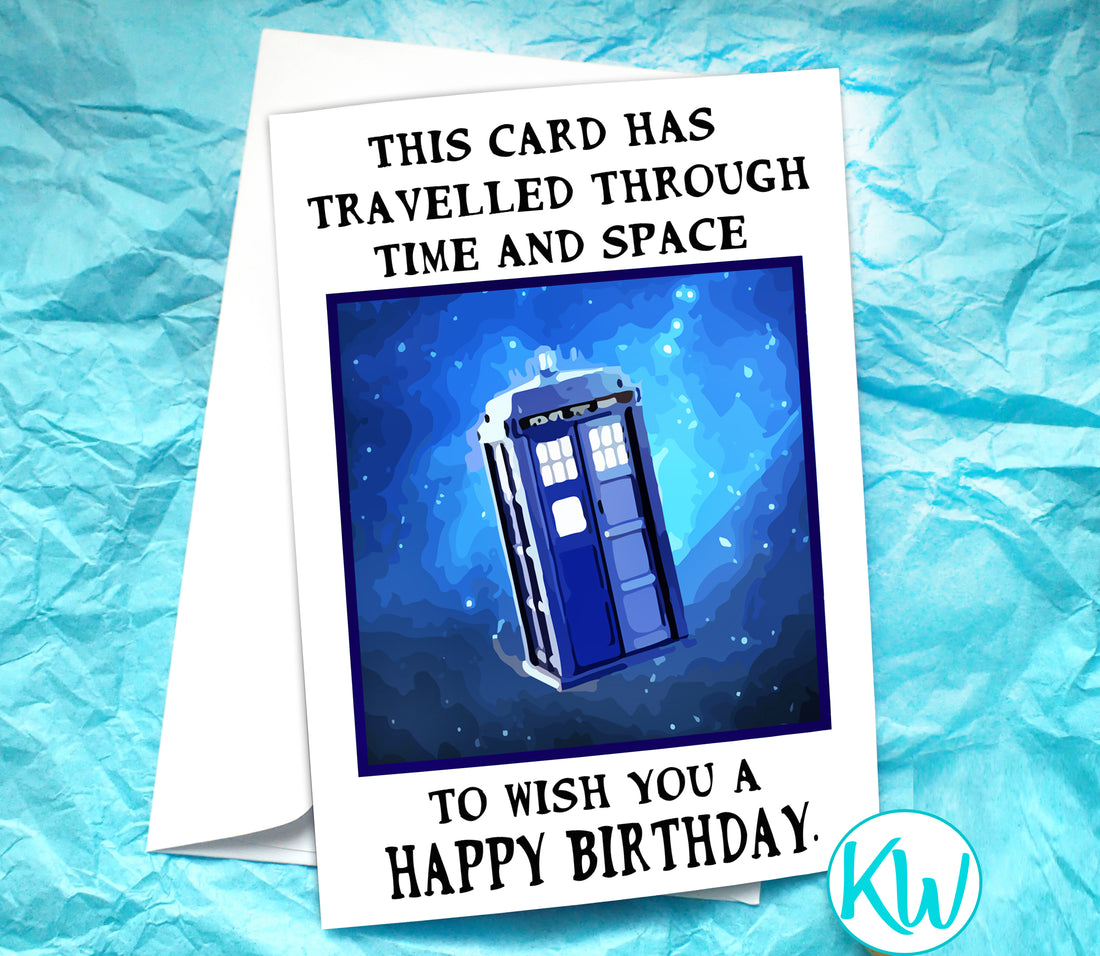 Tardis Doctor Who Funny Greeting Card KimWestARt