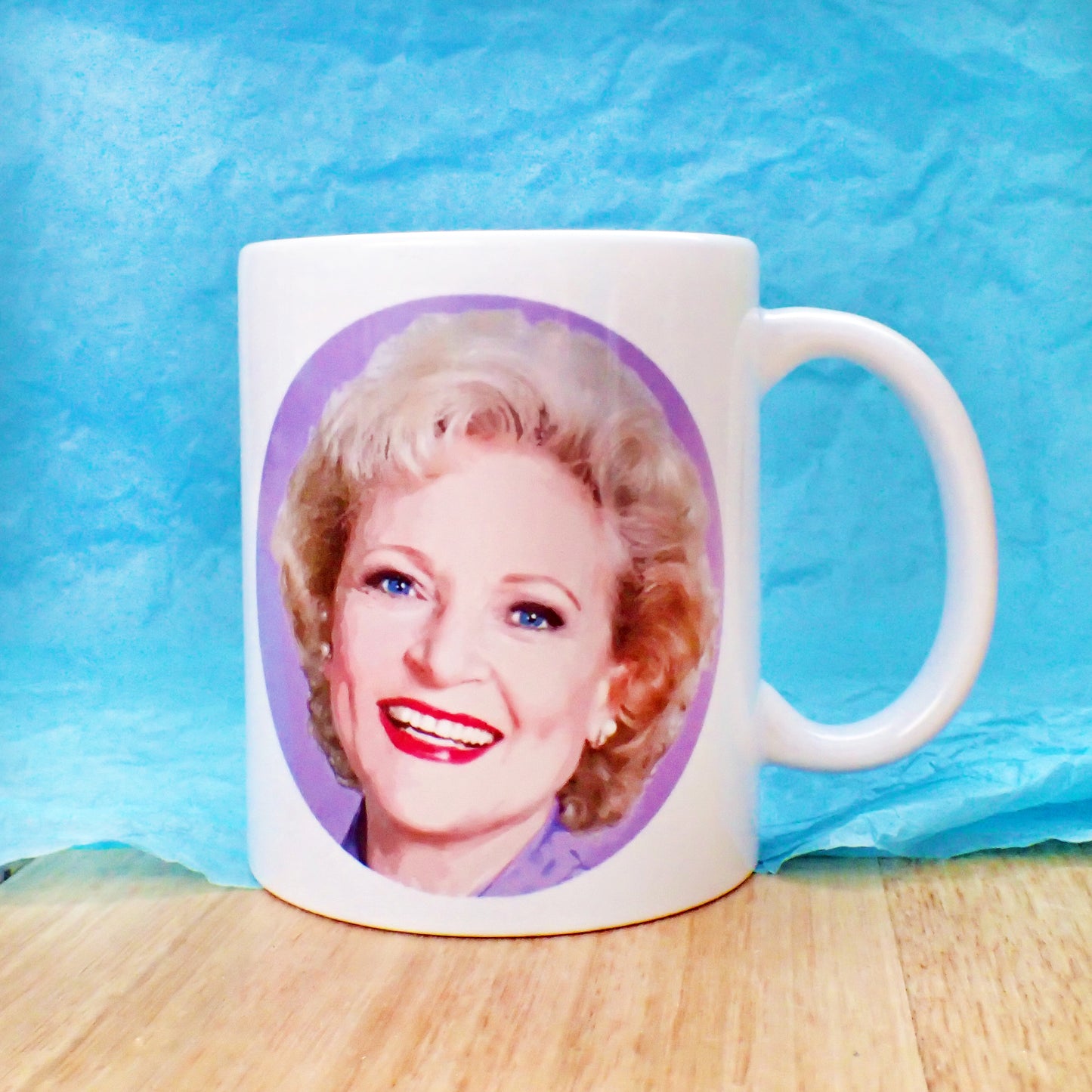 Betty White Rose Novelty Mug KimWestARt