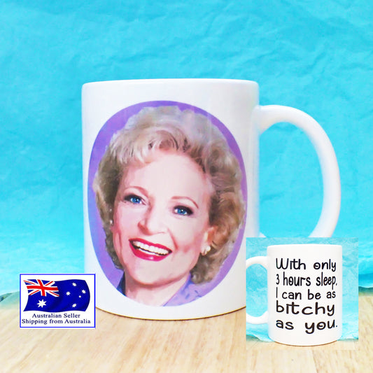 Betty White Rose Novelty Mug KimWestARt