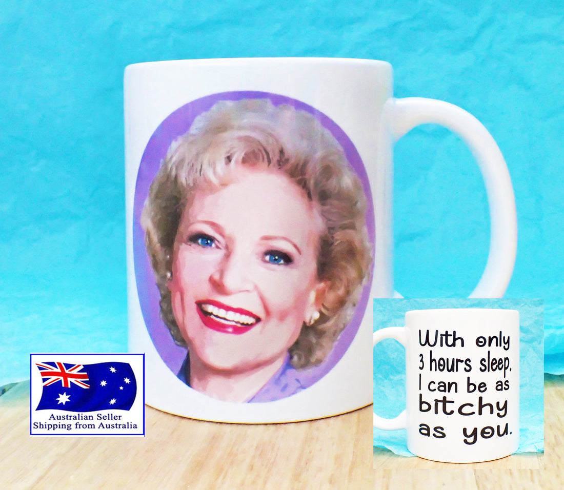 Betty White Rose Novelty Mug KimWestARt