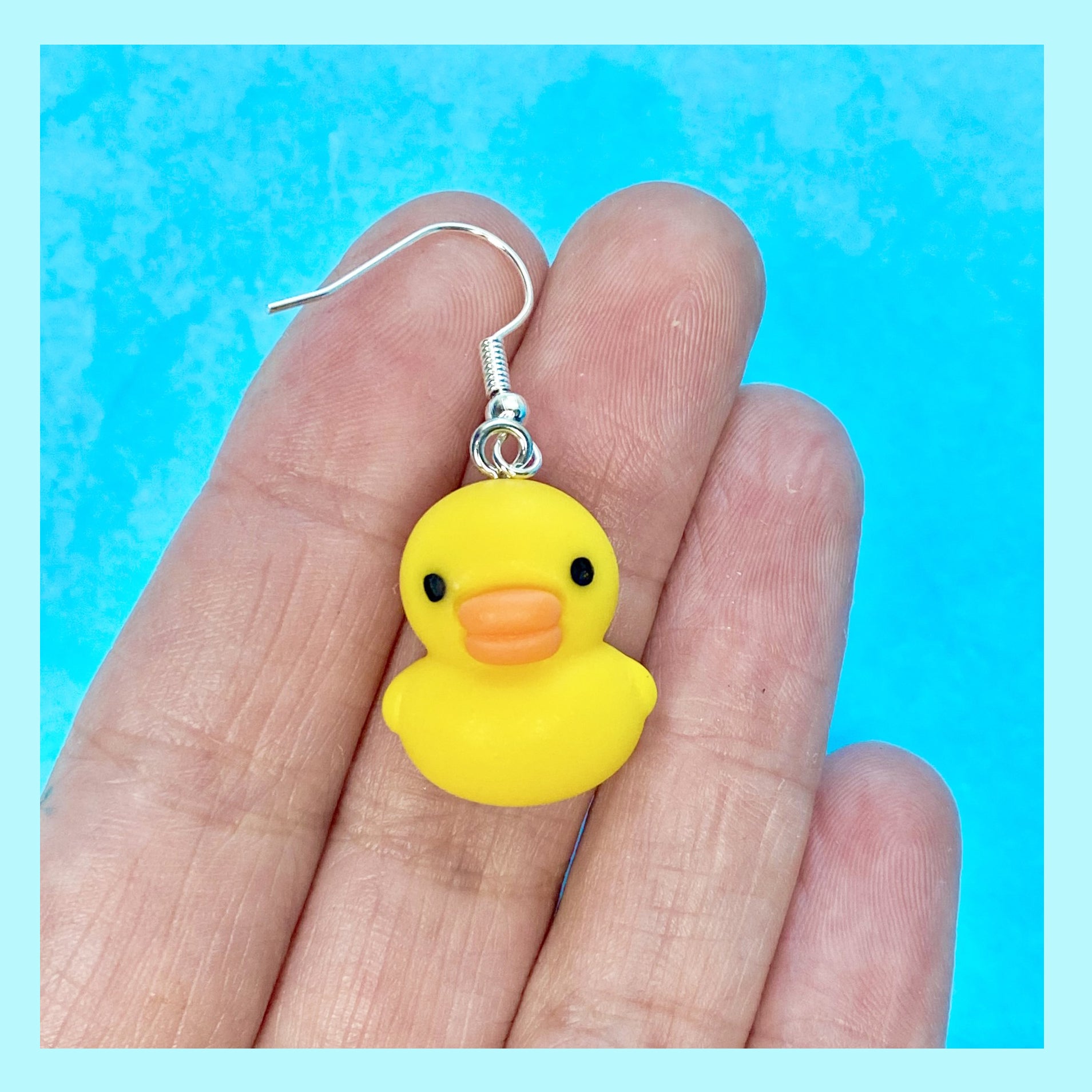 Novelty Earrings Funny yellow Duck KimWestARt