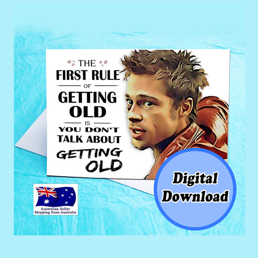 Instant Download Fight Club Funny Birthday Card KimWestART