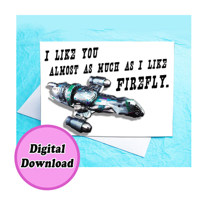 Instant Download Firefly Serenity Greeting Card KimWestARt