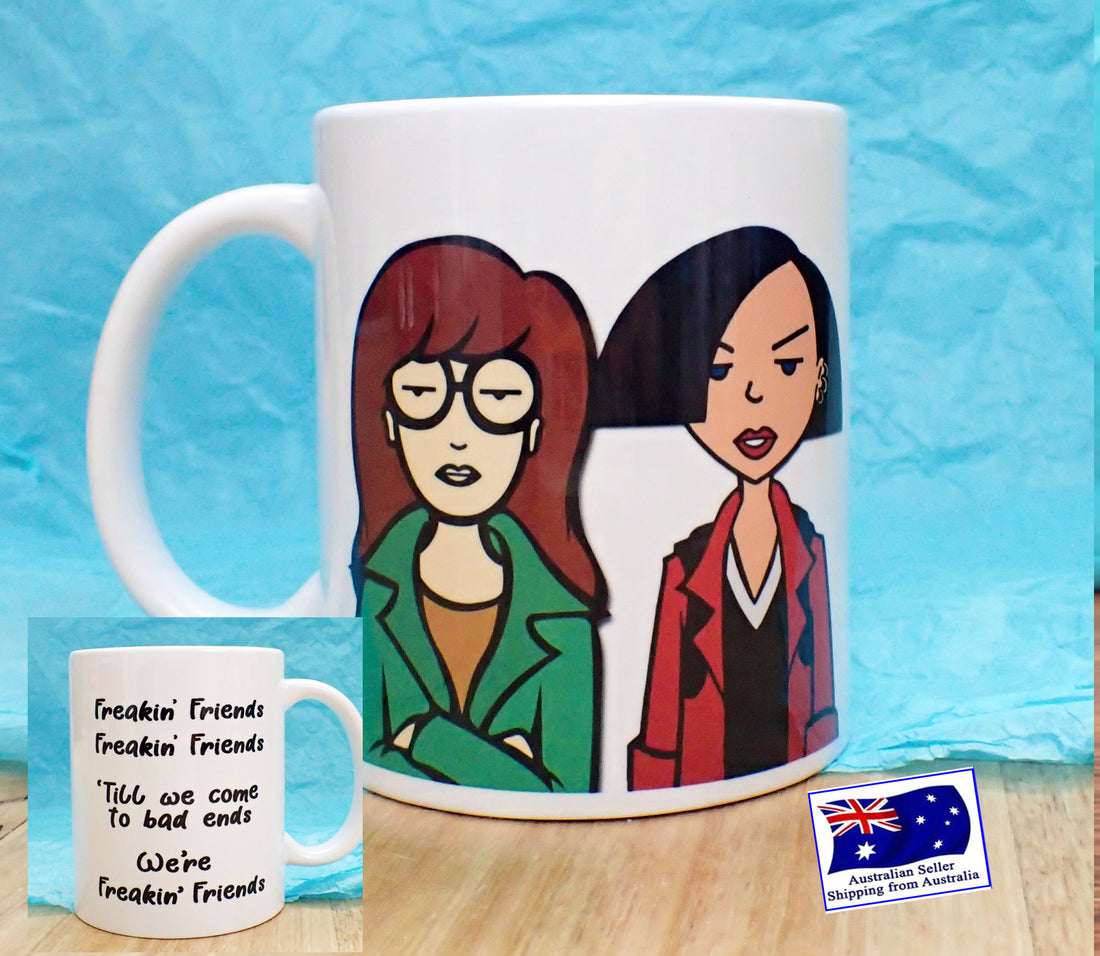 Freakin Friends Daria and Jane Novelty Mug KimWestARt
