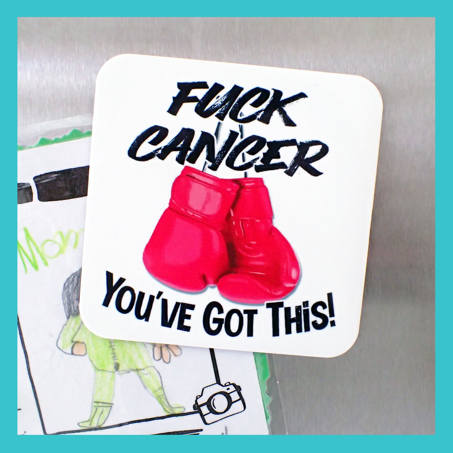 Fuck Cancer Large Fridge Magnet KimWestARt