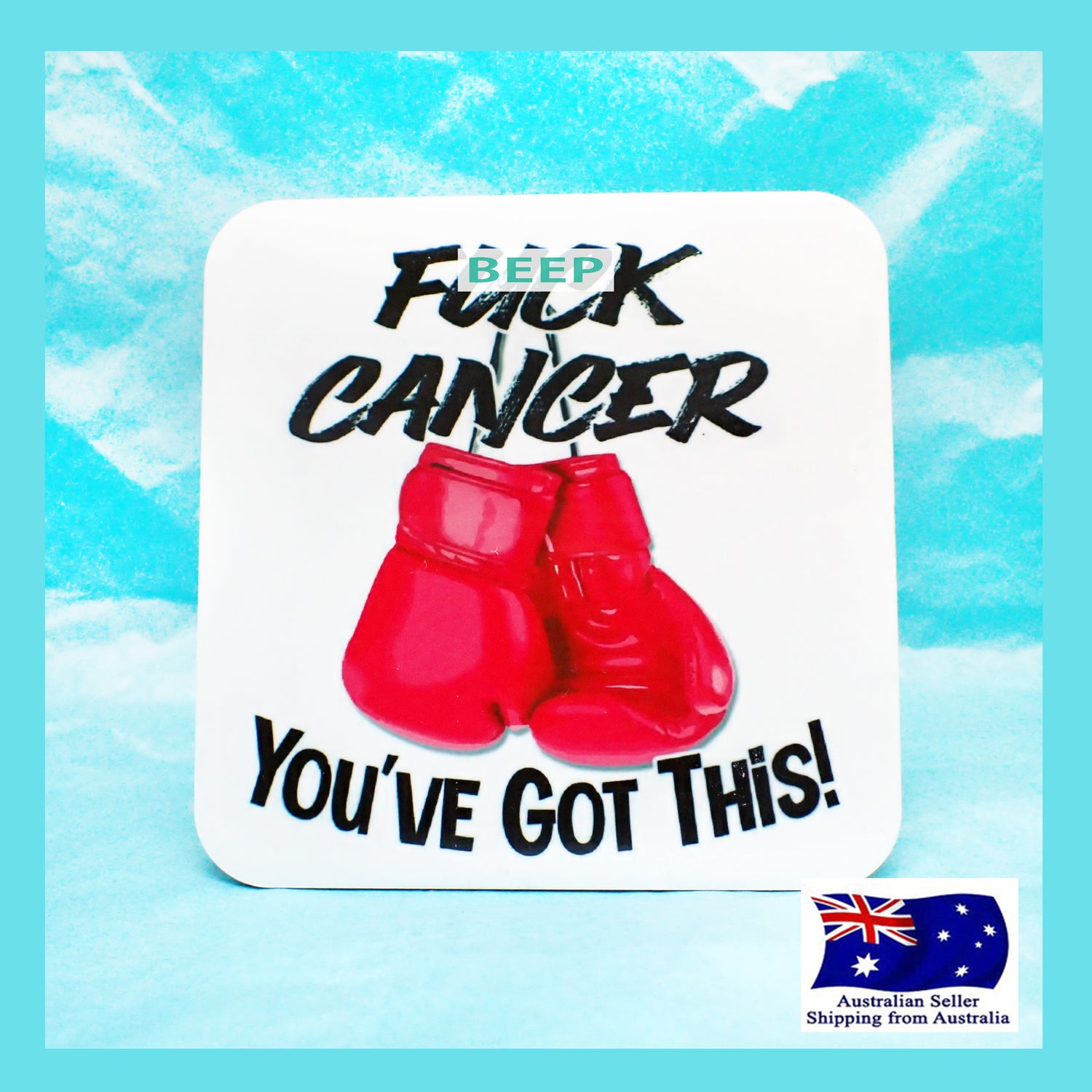 Fuck Cancer Large Fridge Magnet KimWestARt