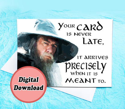 Instant Download Gandalf Funny Birthday Card KimWestARt