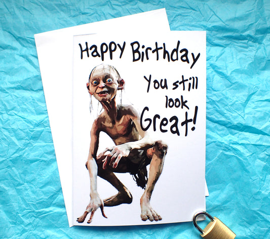 Gollum Birthday card KimWestARt