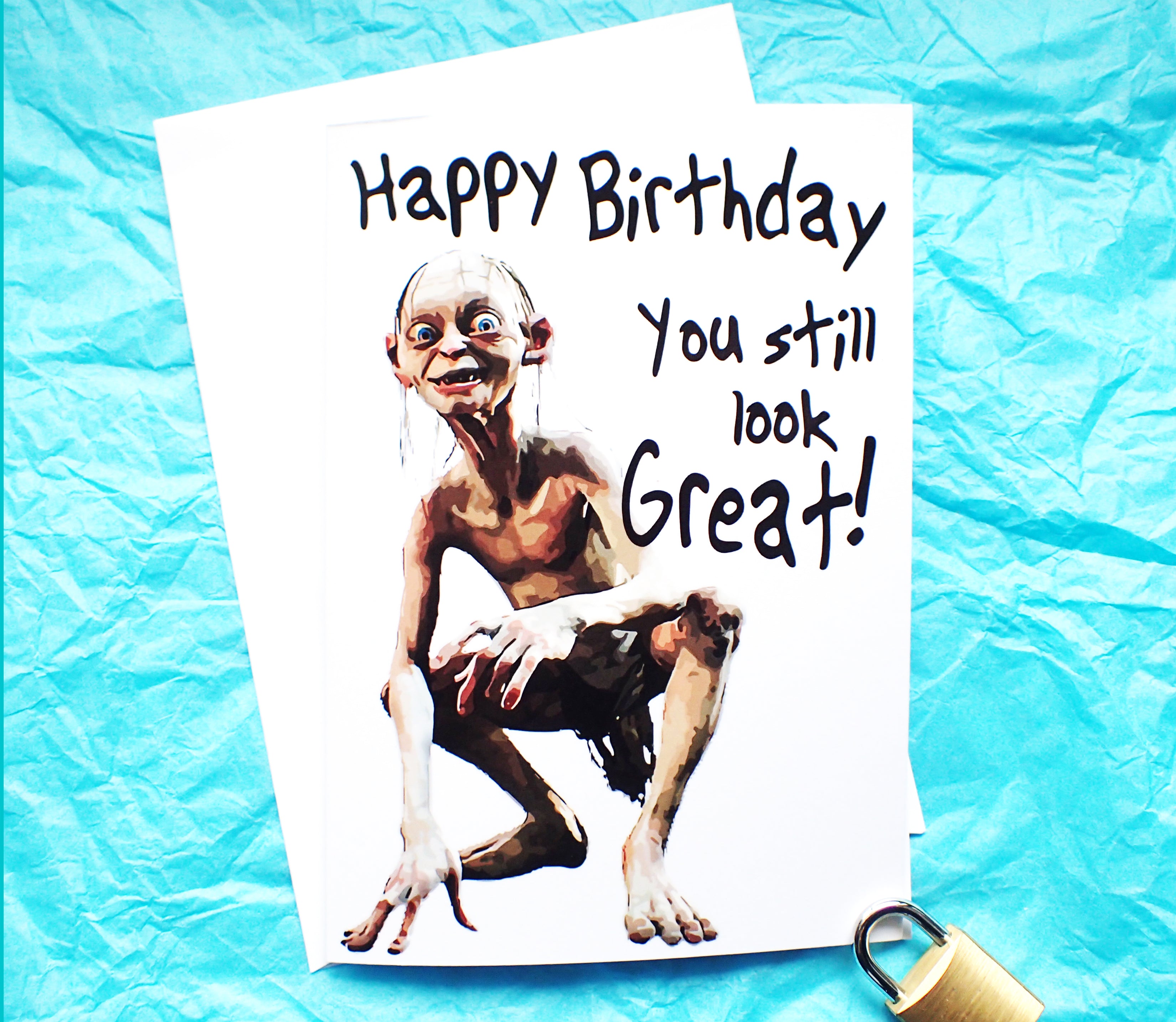 Gollum Birthday card KimWestARt