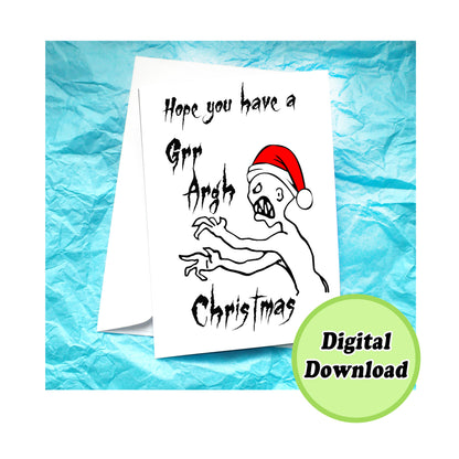 Instant Download Grr Argh Funny Christmas Card KimWestART