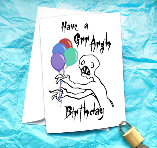 Grr Argh Funny Birthday Card KimWestARt