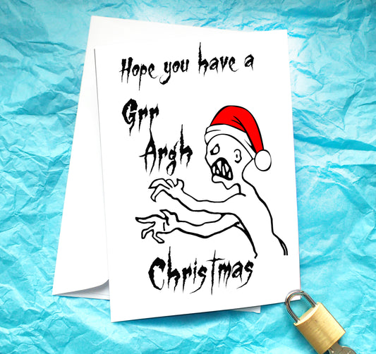 Grr Argh Christmas Card KimWestARt