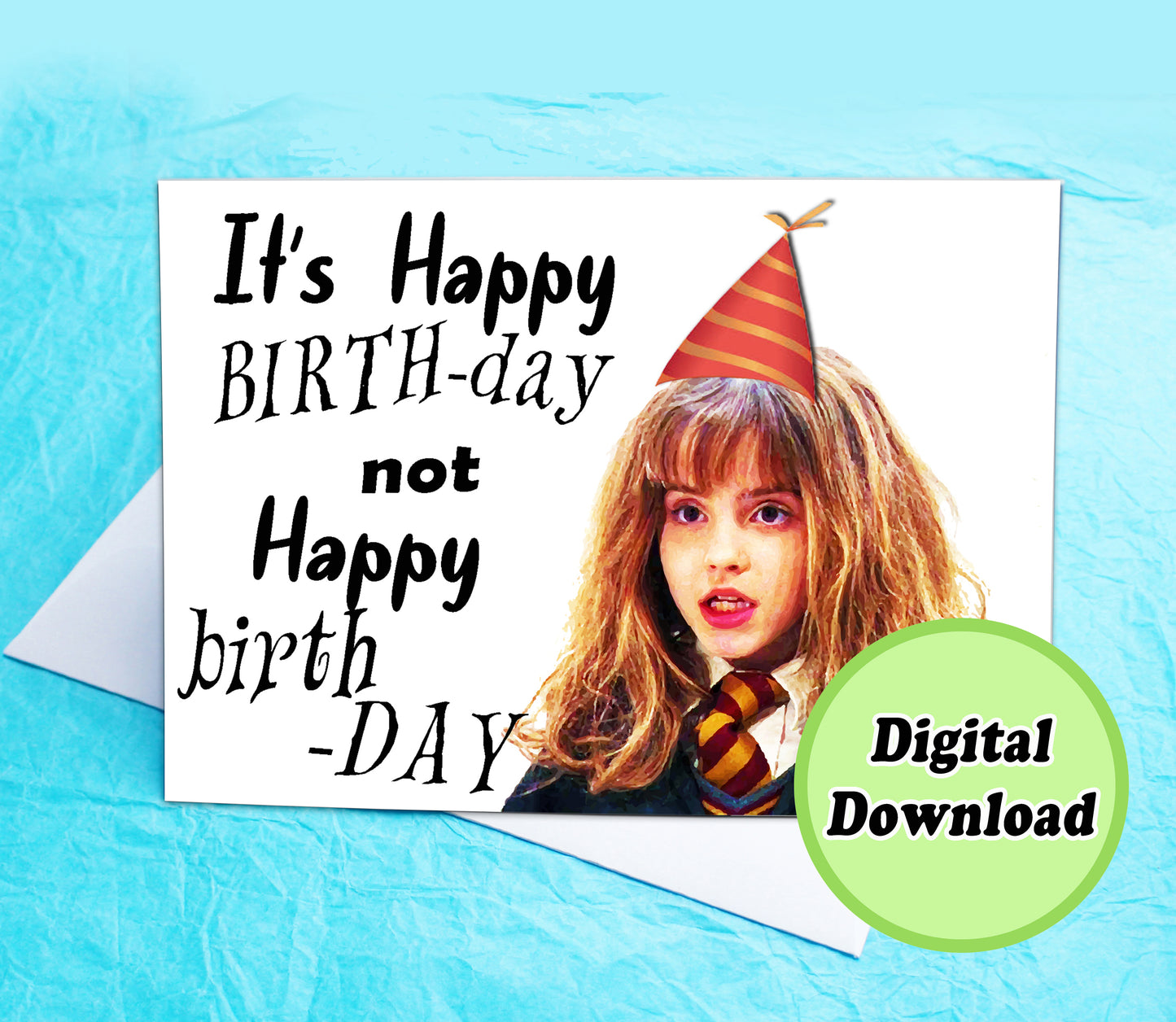 Instant Download Harry Potter Hermione Funny Birthday Card KimWestARt