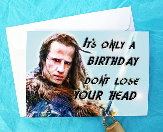 Highlander Funny Birthday Card KimWestARt