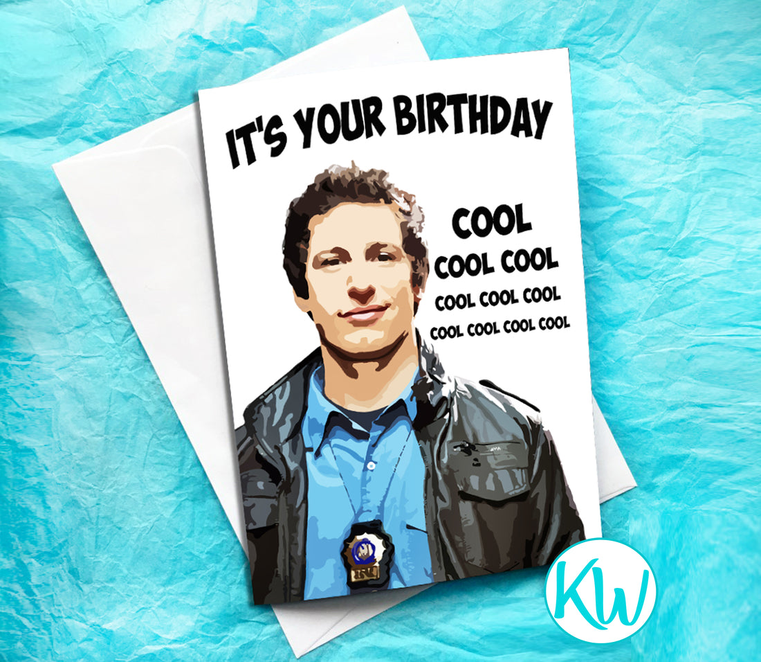 Jake Peralta Brooklyn Nine Nine Funny Birthday Card KimWestARt