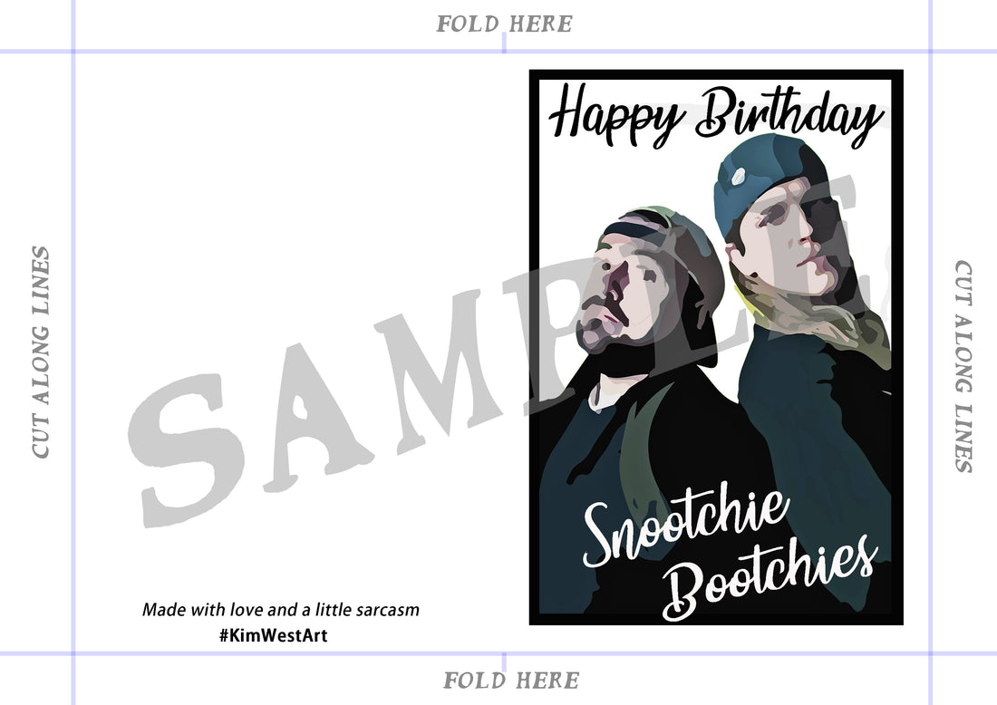 Instant Download Jay and Silent Bob Funny Birthday Card KimWestARt