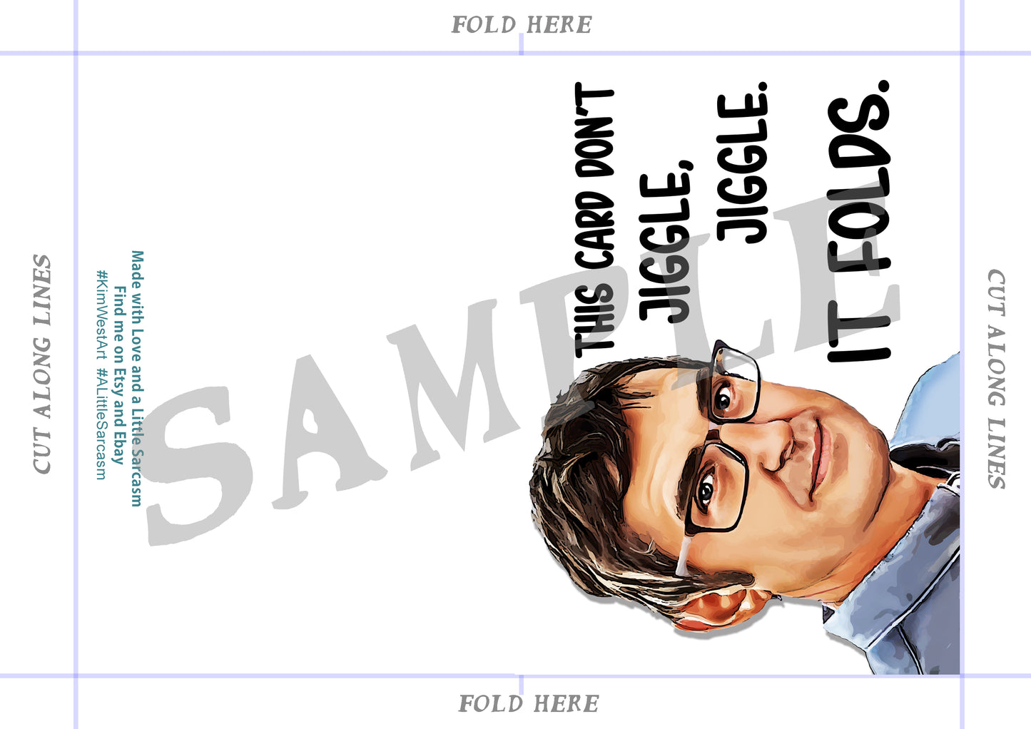 Instant Download Louis Theroux Don't Jiggle jiggle Funny Card KimWestARt