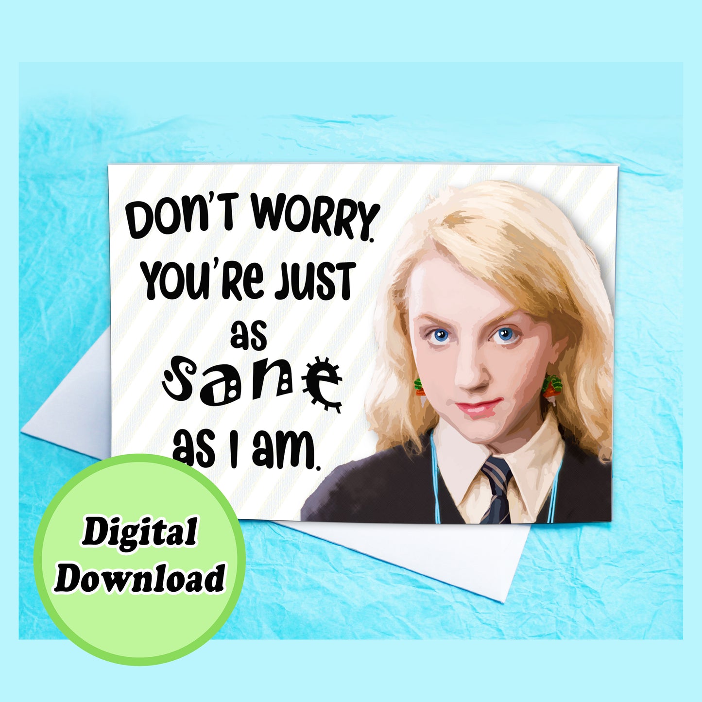 Instant Download Luna Lovegood Harry Potter Card KimWestART