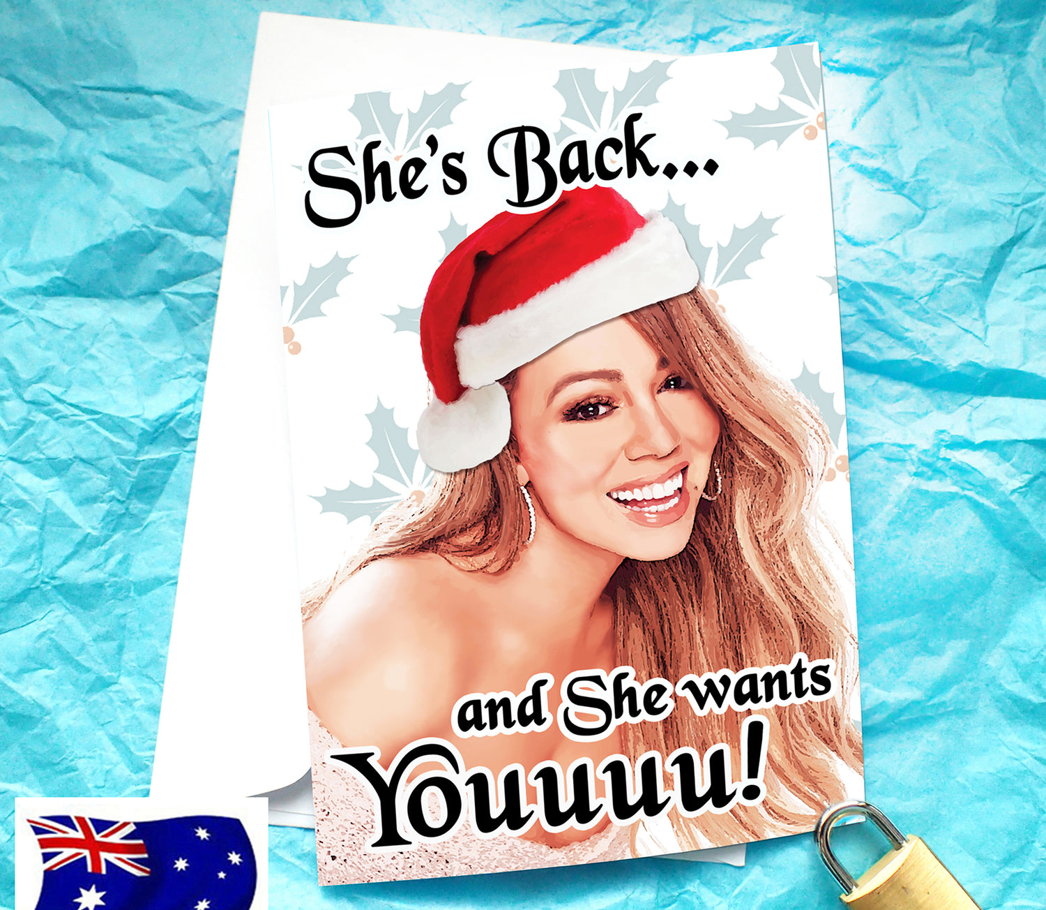 Mariah Carey All I want is you Funny Christmas Card KimWestARt